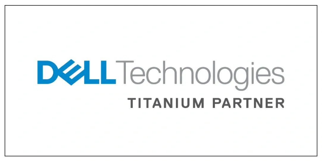 Dell Technologies logo with 'TITANIUM PARTNER' text indicating a high-level collaboration.