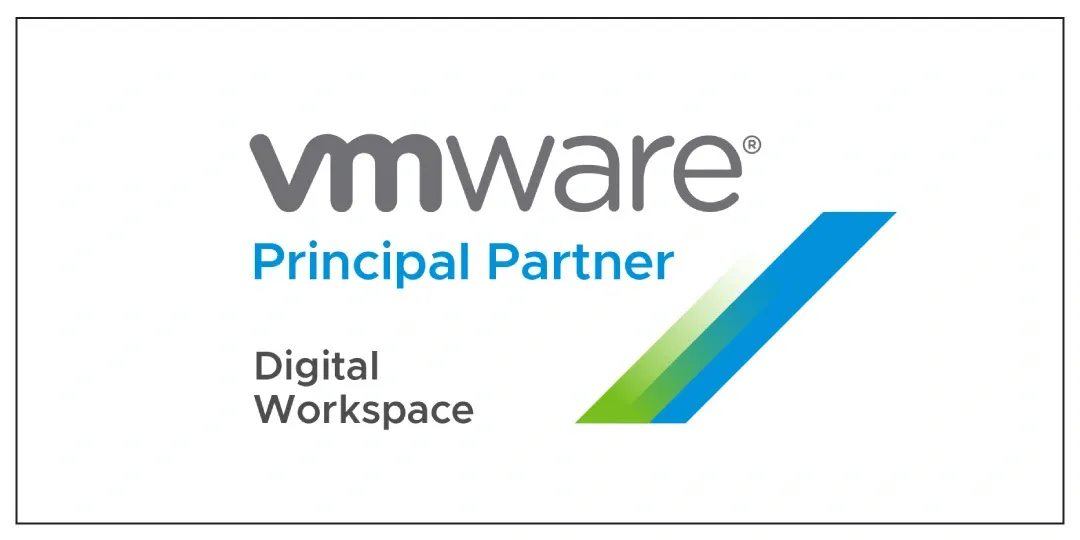 VMware Principal Partner Digital Workspace logo with a blue and green swoosh.